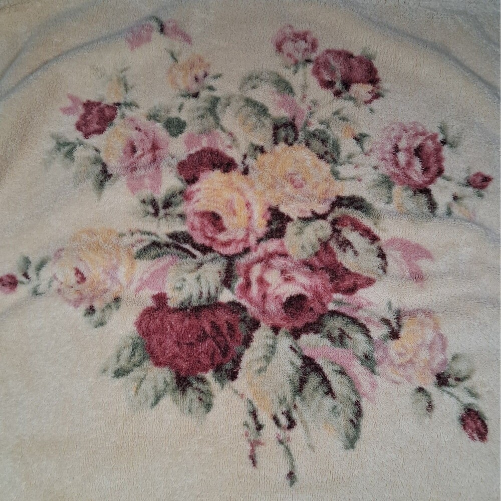 RALPH LAUREN KATHLEEN Yellow FLORAL Shabby ROSES Flowers 1 BATH TOWEL 26x46in